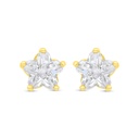 Sterling Silver 925 Earring Gold Plated Embedded With White CZ