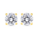 Sterling Silver 925 Earring Gold Plated Embedded With White CZ