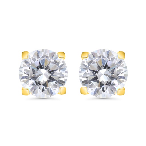 [EAR02WCZ00000C056] Sterling Silver 925 Earring Gold Plated Embedded With White CZ