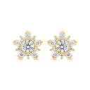 Sterling Silver 925 Earring Gold Plated Embedded With White CZ