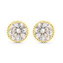 Sterling Silver 925 Earring Gold Plated Embedded With White CZ