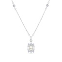 Sterling Silver 925 Necklace Rhodium Plated Embedded With Yellow Zircon And White CZ