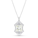 Sterling Silver 925 Necklace Rhodium Plated Embedded With Yellow Zircon And White CZ