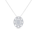 Sterling Silver 925 Necklace Rhodium Plated Embedded With White CZ