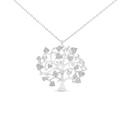 Sterling Silver 925 Necklace Rhodium Plated Embedded With White CZ