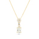 Sterling Silver 925 Necklace Gold Plated Embedded With Yellow Zircon And White CZ