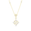 Sterling Silver 925 Necklace Gold Plated Embedded With White CZ