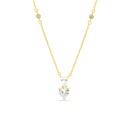 Sterling Silver 925 Necklace Gold Plated Embedded With White CZ