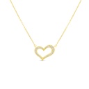 Sterling Silver 925 Necklace Gold Plated Embedded With White CZ