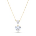 Sterling Silver 925 Necklace Gold Plated Embedded With White CZ