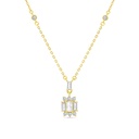 Sterling Silver 925 Necklace Gold Plated Embedded With White CZ