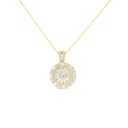 Sterling Silver 925 Necklace Gold Plated Embedded With White CZ