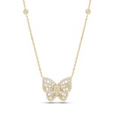 Sterling Silver 925 Necklace Gold Plated Embedded With White CZ