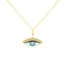 Sterling Silver 925 Necklace Gold Plated Embedded With White CZ