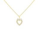 Sterling Silver 925 Necklace Gold Plated Embedded With White CZ