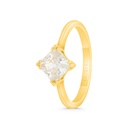 Sterling Silver 925 Ring Gold Plated Embedded With Yellow Zircon