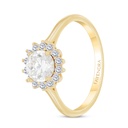 Sterling Silver 925 Ring Gold Plated Embedded With White CZ