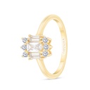 Sterling Silver 925 Ring Gold Plated Embedded With White CZ