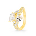 Sterling Silver 925 Ring Gold Plated Embedded With White CZ