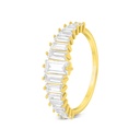 Sterling Silver 925 Ring Gold Plated Embedded With White CZ