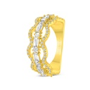 Sterling Silver 925 Ring Gold Plated Embedded With White CZ