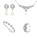 Sterling Silver 925 Set Embedded With Natural White Shell And Marcasite Stones