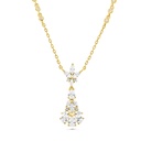 Sterling Silver 925 Necklace Gold Plated Embedded With White CZ