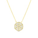 Sterling Silver 925 Necklace Gold Plated Embedded With White CZ