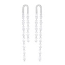 Sterling Silver 925 Earring Rhodium Plated Embedded With White CZ