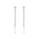 Sterling Silver 925 Earring Rhodium Plated Embedded With White CZ