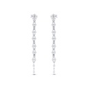 Sterling Silver 925 Earring Rhodium Plated Embedded With White CZ