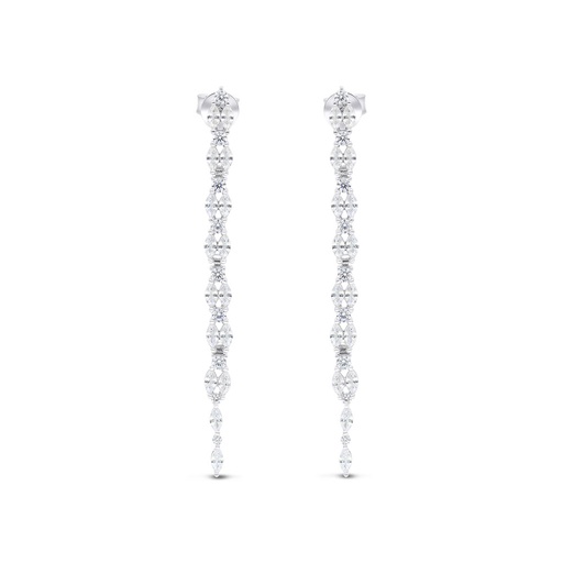 [EAR01WCZ00000C092] Sterling Silver 925 Earring Rhodium Plated Embedded With White CZ