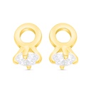 Sterling Silver 925 Earring Gold Plated Embedded With White CZ