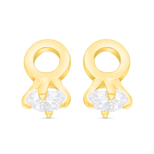 [EAR02WCZ00000C093] Sterling Silver 925 Earring Gold Plated Embedded With White CZ