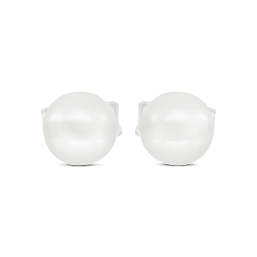 [EAR01PRL00000C097] Sterling Silver 925 Earring Rhodium Plated Embedded With White Shell Pearl