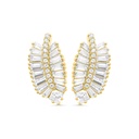 Sterling Silver 925 Earring Gold Plated Embedded With White CZ