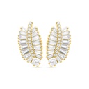 Sterling Silver 925 Earring Gold Plated Embedded With White CZ