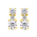 Sterling Silver 925 Earring Gold Plated Embedded With White CZ