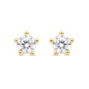 Sterling Silver 925 Earring Gold Plated Embedded With White CZ