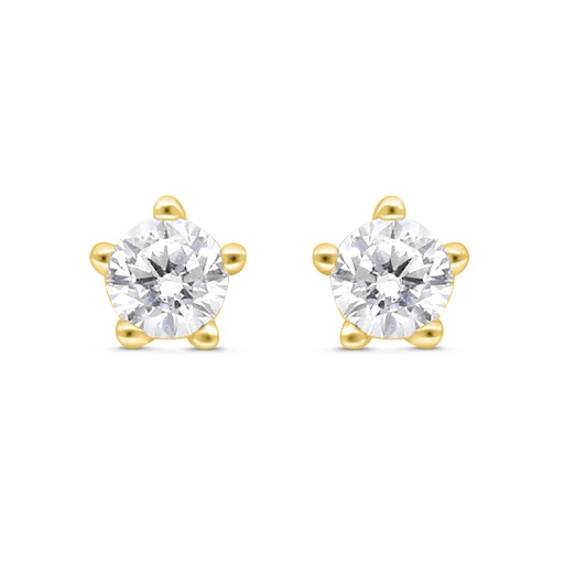 [EAR02WCZ00000C104] Sterling Silver 925 Earring Gold Plated Embedded With White CZ