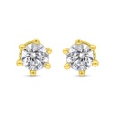 Sterling Silver 925 Earring Gold Plated Embedded With White CZ