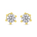 Sterling Silver 925 Earring Gold Plated Embedded With White CZ