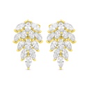 Sterling Silver 925 Earring Gold Plated Embedded With White CZ