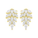 Sterling Silver 925 Earring Gold Plated Embedded With White CZ