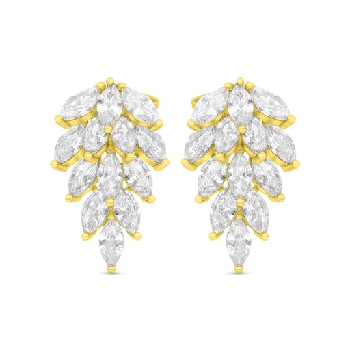 [EAR02WCZ00000C108] Sterling Silver 925 Earring Gold Plated Embedded With White CZ