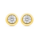 Sterling Silver 925 Earring Gold Plated Embedded With White CZ