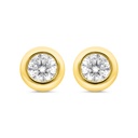 Sterling Silver 925 Earring Gold Plated Embedded With White CZ