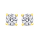 Sterling Silver 925 Earring Gold Plated Embedded With White CZ