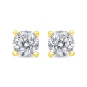 Sterling Silver 925 Earring Gold Plated Embedded With White CZ