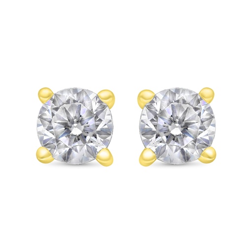 [EAR02WCZ00000C111] Sterling Silver 925 Earring Gold Plated Embedded With White CZ